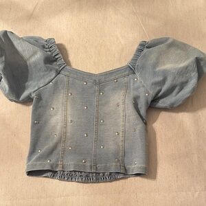 Habitual Blue Puff Sleeve Top